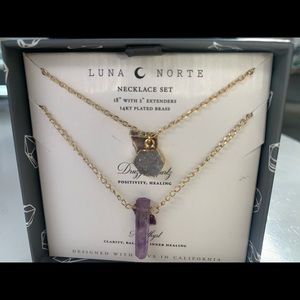 18” necklace set w/ 14 Kt plated brass